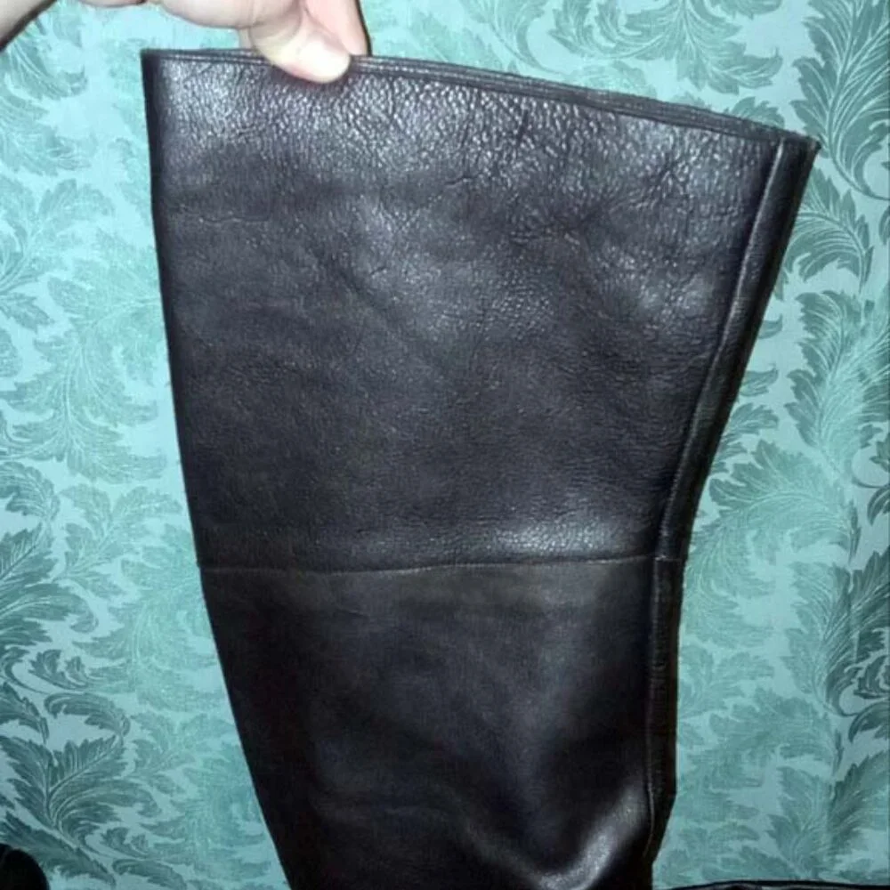NEW size 8-8.5 Ecote Fiona Over The Knee Black Leather boots